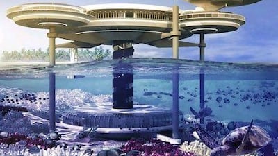 A mock-up of the planned underwater hotels. Courtesy BIG InvestConsult