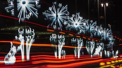 Hundreds of illuminated shapes have been hung throughout the capital, comprising thousands of colourful lights. Victor Besa / The National