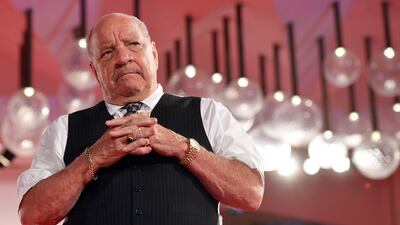 US filmmaker Paul Schrader arrives for the premiere of 'The Card Counter' in Venice, Italy. EPA