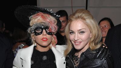 Lady Gaga and Madonna in New York, 2009. Getty Images