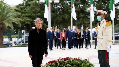 French Prime Minister Elisabeth Borne visits the Martyrs' Memorial during an official visit in Algiers this month. AP Photo