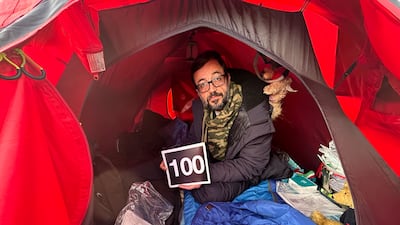 Mr Beheshti on his hunger strike. Laura O'Callaghan / The National