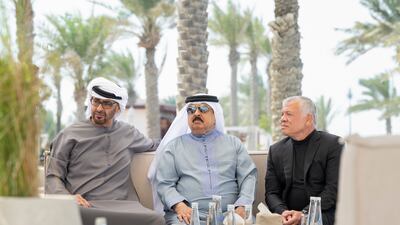 Sheikh Mohamed, King Hamad and King Abdullah