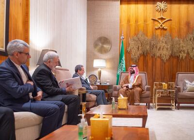 Saudi Crown Prince Mohammed bin Salman received Iranian Foreign Minister Abbas Araghchi in Riyadh. EPA