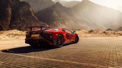 A Lamborghini Aventador. Pepper Yandell