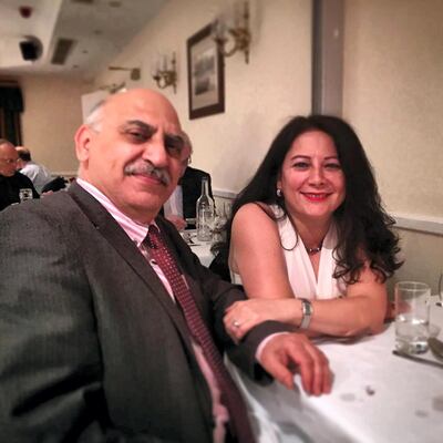 Anoosheh Ashoori with his wife before his arrest in Iran in 2017. He has spent three years in Evin jail. Image provided by family