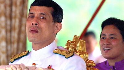 Maha Vajiralongkorn with Princess Sirindhorn at an annual royal ploughing ceremony in Bangkok. AFP