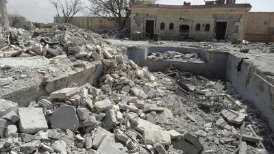 A general view shows damage at a base of the al Qaeda-linked Nusra Front in Aleppo (REUTERS/Abdalghne Karoof)
