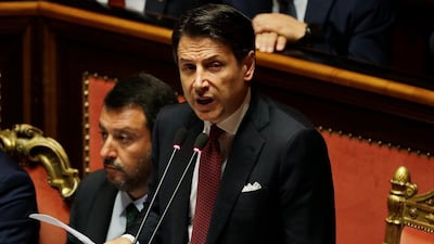 Italian Premier Giuseppe Conte (right) has been given the mandate to form a new coalition government, a week after the one he led for 14 months collapsed. AP Photo/Gregorio Borgia
