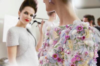 Backstage at the show. Courtesy Benoit Peverelli