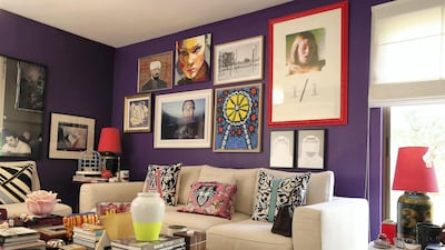 The lower-level rooms, particularly the living room, is where Nadine Kanso loves to entertain guests. Pawan Singh / The National