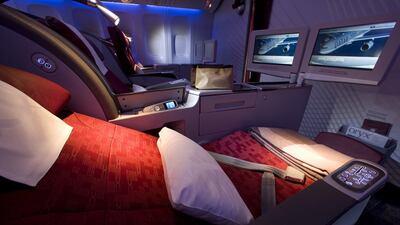Two-way Abu Dhabi to Miami ticket fares in Qatar Airways’ business class is about Dh23,700. Courtesy Qatar Airways