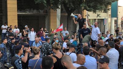 Protesters make their point in Beirut, Lebanon outside the prime minister's HQ. Jamie Prentis / The National