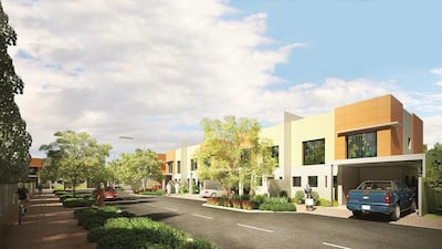 A rendering of Al Reef 2 in Abu Dhabi. Courtesy Manazel Real Estate