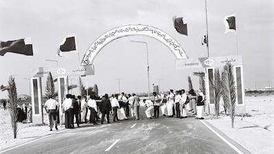 A section of the E11, built by Khansaheb, is opened in Ras Al Khaimah in the late 1970s to early 1980s. Photo: Alittihad