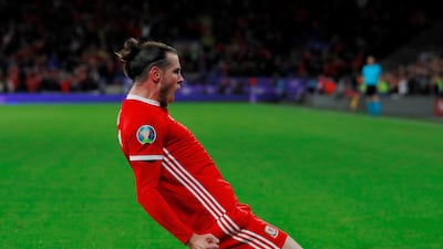 Gareth Bale celebrates scoring Wales' equaliser against Croatia at the Cardiff City Stadium. Reuters