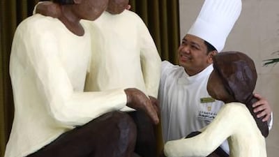 Mr Baisas started carving and coating the figure on May 23, spending about 200 hours on it before the June 19 deadline.