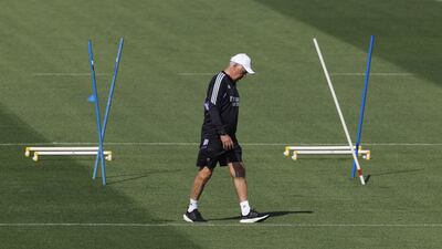 Carlo Ancelotti during Real Madrid's training. EPA
