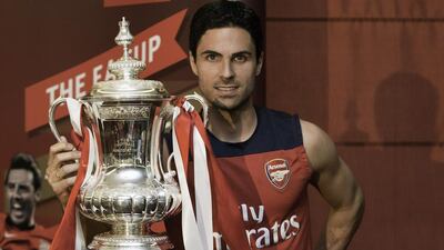 Mikel Arteta paid tribute to Arsene Wenger, the Arsenal manager, for the FA Cup win. Jaime Puebla / The National