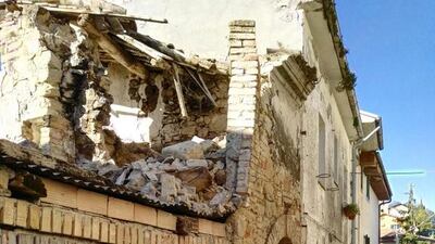 A building damaged in Rapino, near Teramo. Paolo Renzetti / EPA