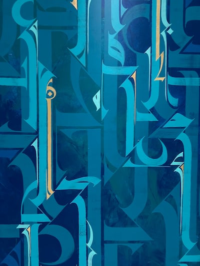 Sneak Hotep has named his unique calligraphic form Khopesh, after a dagger used in ancient Egypt. Razmig Bedirian / The National