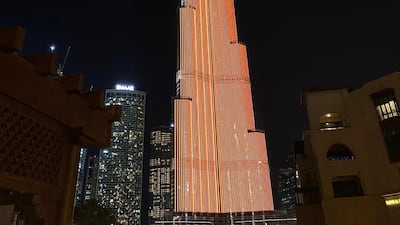 Buildings and monuments in the UAE illuminated in orange in solidarity with the UN campaign to eliminate violence against women in 2019. Wam