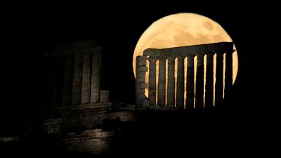 At the ancient temple of Poseidon, Cape Sounion, about 70 kilometres south of Athens, Greece. AP