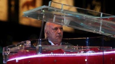 Omar Khairat performs at the du world music festival at Burj Park in Downtown Dubai.