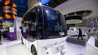 A minibus at Abu Dhabi's stand at Gitex.