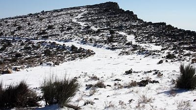 Snow covering the top of Jebel Jais. Courtesy Mike Charlton