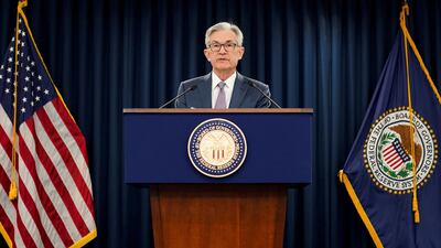 FILE PHOTO: U.S. Federal Reserve Chairman Jerome Powell speaks to reporters after the Federal Reserve cut interest rates in an emergency move designed to shield the world's largest economy from the impact of the coronavirus, in Washington, U.S., March 3, 2020. REUTERS/Kevin Lamarque/File Photo