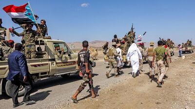 Fighters loyal to Yemen's Southern Transitional Council (STC) relocate from their positions, as part of a de-escalation agreement brokered in the Saudi capital Riyadh. AFP photo