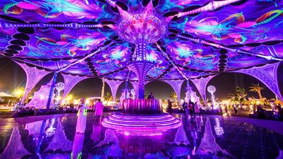 The first day of the MDL Beast festival in Riyadh, Saudi Arabia. The 3-day festival includes Internationally acclaimed DJ acts such as David Guetta and Steve Aioki. Courtesy MDL Beast