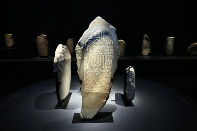 Tombstone of Sheikh Abu Bakr from the Al Mala cemetery near Makkah. Victor Besa / The National