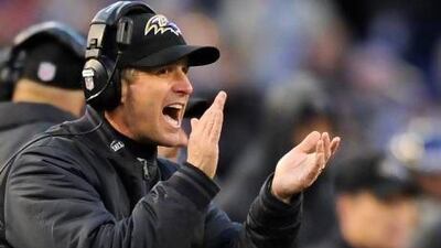 FILE - In this Dec. 23, 2012 file photo, Baltimore Ravens head coach John Harbaugh yells from the sideline in the first half of an NFL football game against the New York Giants in Baltimore. The Harbaughs, San Francisco's Jim and Baltimore's John, will be the first pair of brothers to coach against each other in the NFL title game. (AP Photo/Nick Wass, FIle) *** Local Caption *** Super Bowl Lookahead Football.JPEG-0d65b.jpg