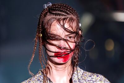 Let's hope this Vivienne Westwood model had access to water post the Paris show. Reuters