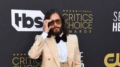 Actor Jared Leto arrives in Gucci. AFP