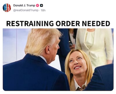 A post on Truth Social by US President Donald Trump. Photo: Donald Trump / Truth Social
