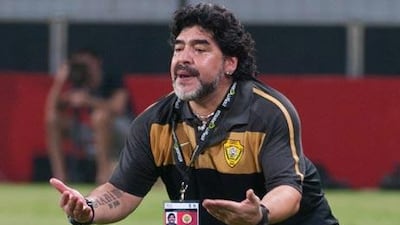 Maradona was more subdued than normal against Al Wahda last night.