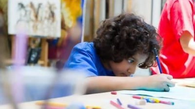 Eissa Al Mulla at the DUCTAC summer art classes. Duncan Chard for the National