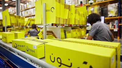 Noon fulfilment centre. The UAE marketplace was co-founded in 2017 by Emaar Properties’ chairman Mohamed Alabbar and Saudi Arabia's PIF. Photo: Noon