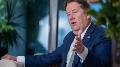 Darragh O’Brien speaks to The National in Abu Dhabi. Ryan Lim for The National