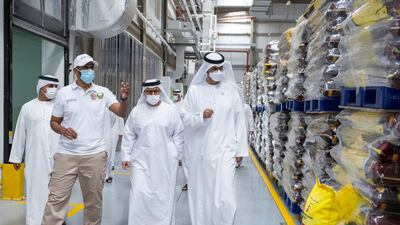 Dr Sultan Al Jaber's tour was part of a series of visits conducted by the minister to industrial cities in the Emirates to review companies, factories and production lines.