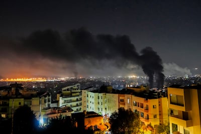 Smoke rises from Israeli air strikes in Beirut's southern suburbs, Lebanon. AP