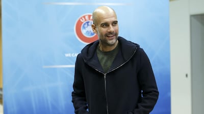 Pep Guardiola, coach of Manchester City, leaves the 2019 UEFA Elite Club Coaches Forum in Nyon, Switzerland, this week. EPA