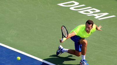 GErmany’s Philipp Kohlschreiber in action against Gilles Muller. EPA