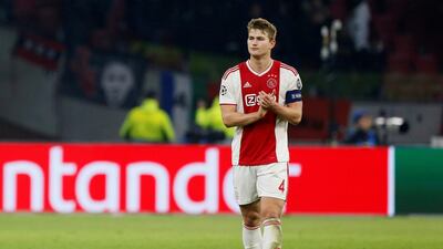 Ajax's Matthijs de Ligt looks dejected after the match. Reuters