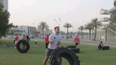 People participate in a Primal Fitness class. Courtesy Haddins