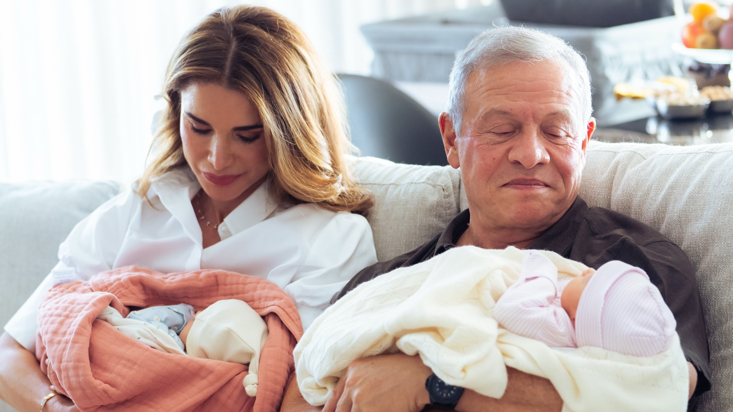Queen Rania shares first photos of newborn twin granddaughters Talia and Rania