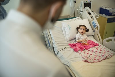 Yaqeen Kankar, a Syrian girl with spinal muscular atrophy, was given Zolgensma in Dubai this year. Itvisma is an advanced treatment using the same drug. Antonie Robertson / The National